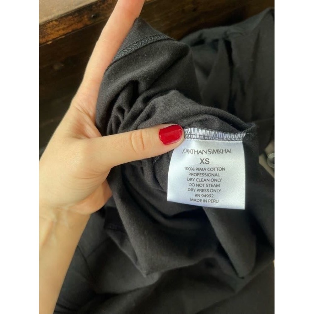 Jonathan Simkhai "Feminist AF" Pima Cotton Tee in Black - Size XS - Picture 5 of 8